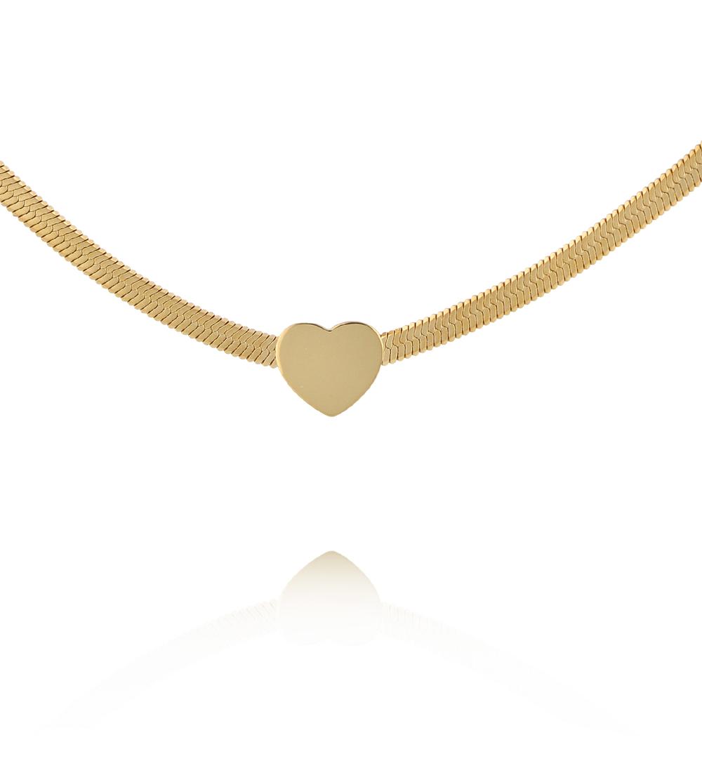 Naszyjnik złota żmijka z sercem NEA0048