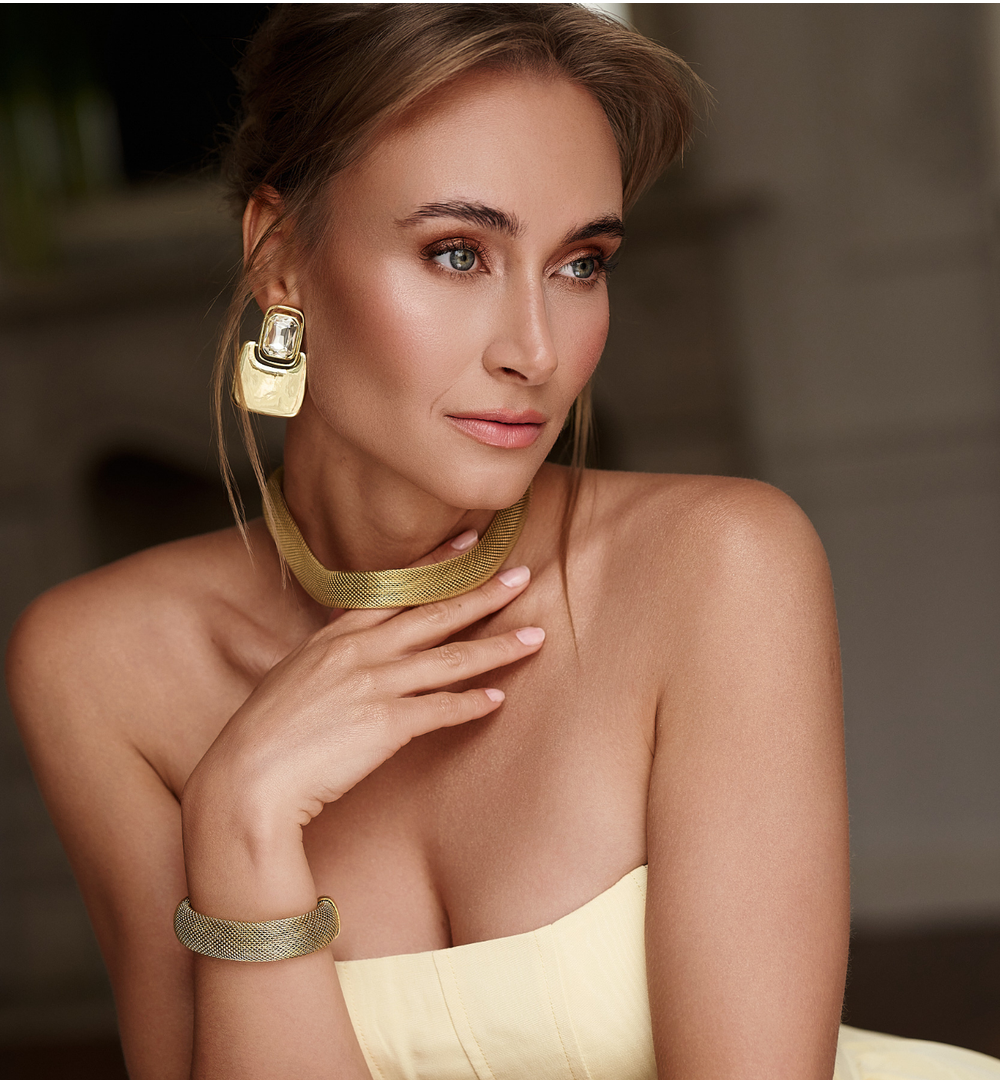 Bransoletka typu mesh w kolorze złota  BSY0406