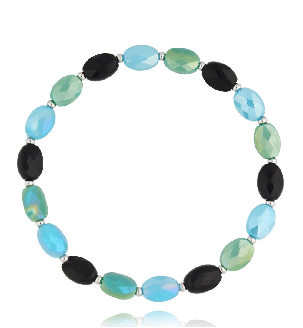 Bransoletka z zielono czarnymi kryształkami Togue BCY0036