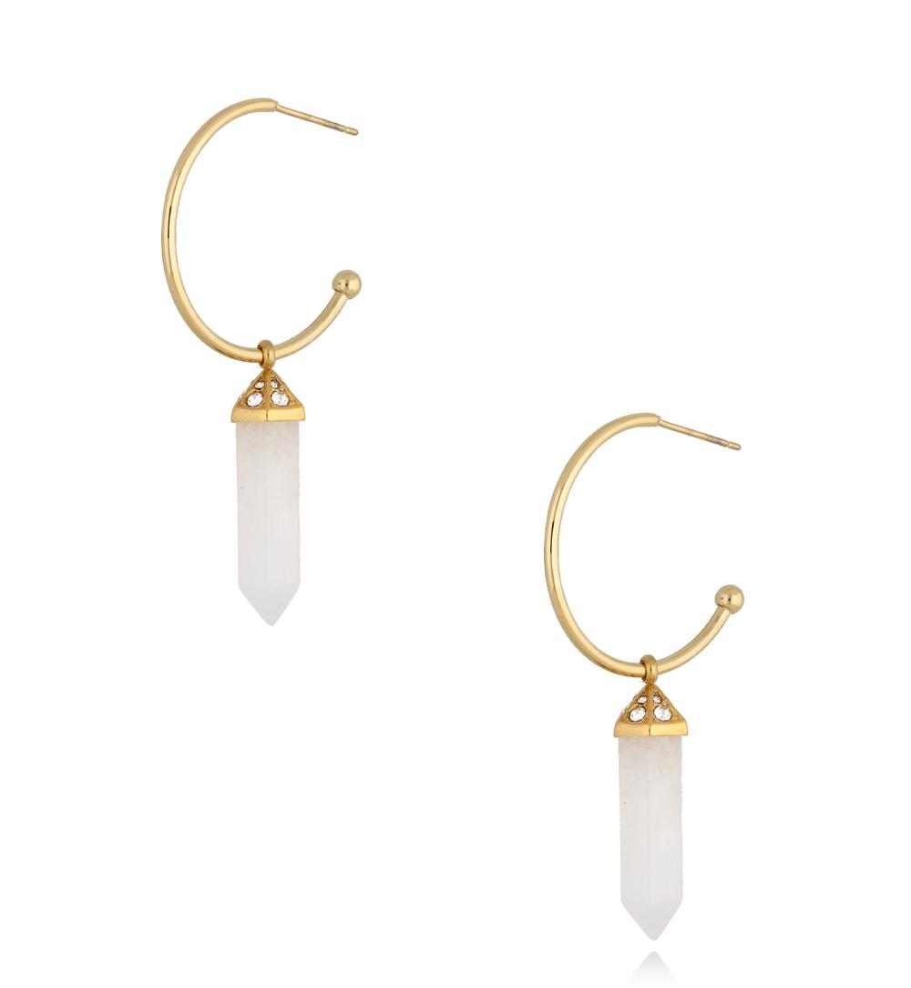 Kolczyki z kryształami górskimi i cyrkoniami Cristal Stone KLB0065