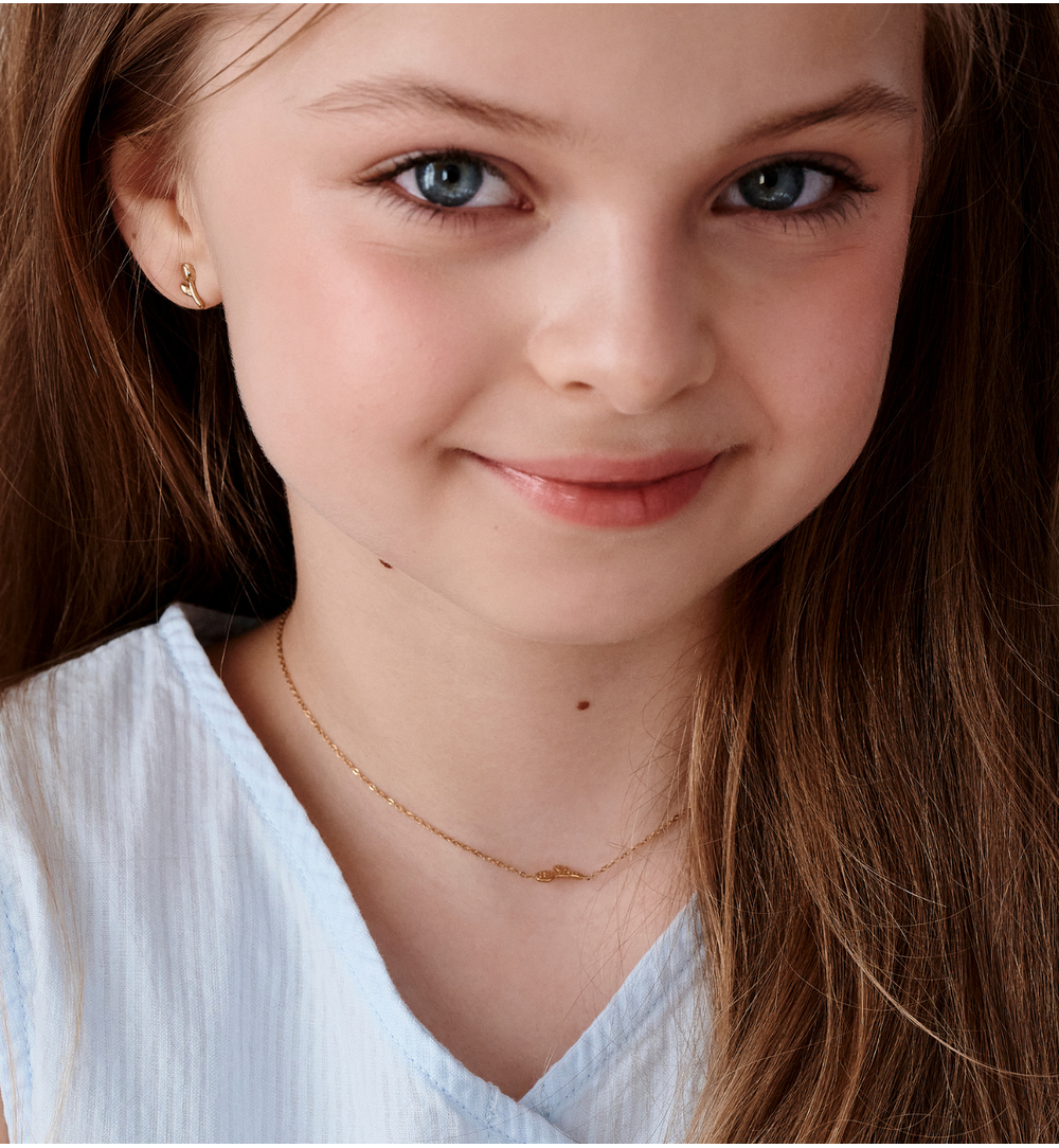 Kolczyki wkrętki w kształcie tulipana złote KSY0610