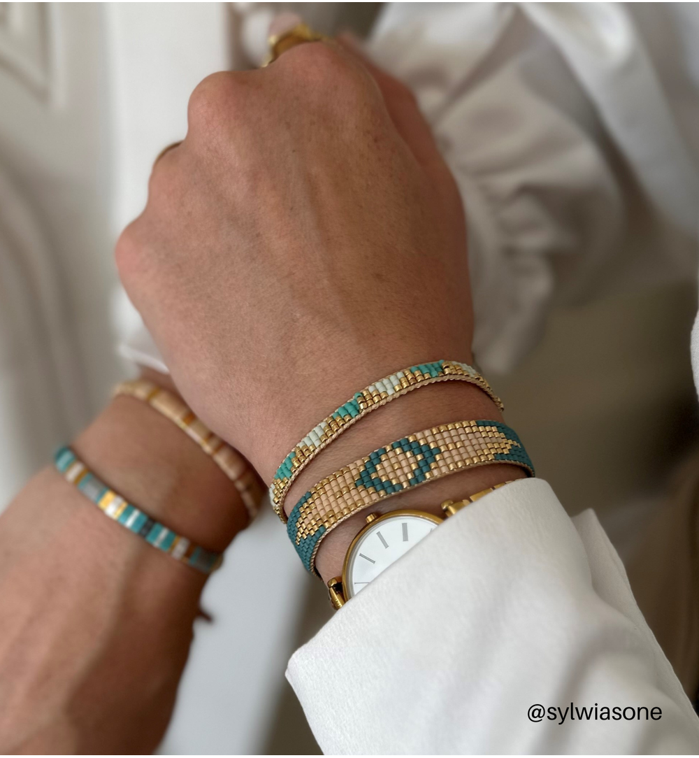 Bransoletka niebieska z koralikami Miyuki Aziza BSC1594