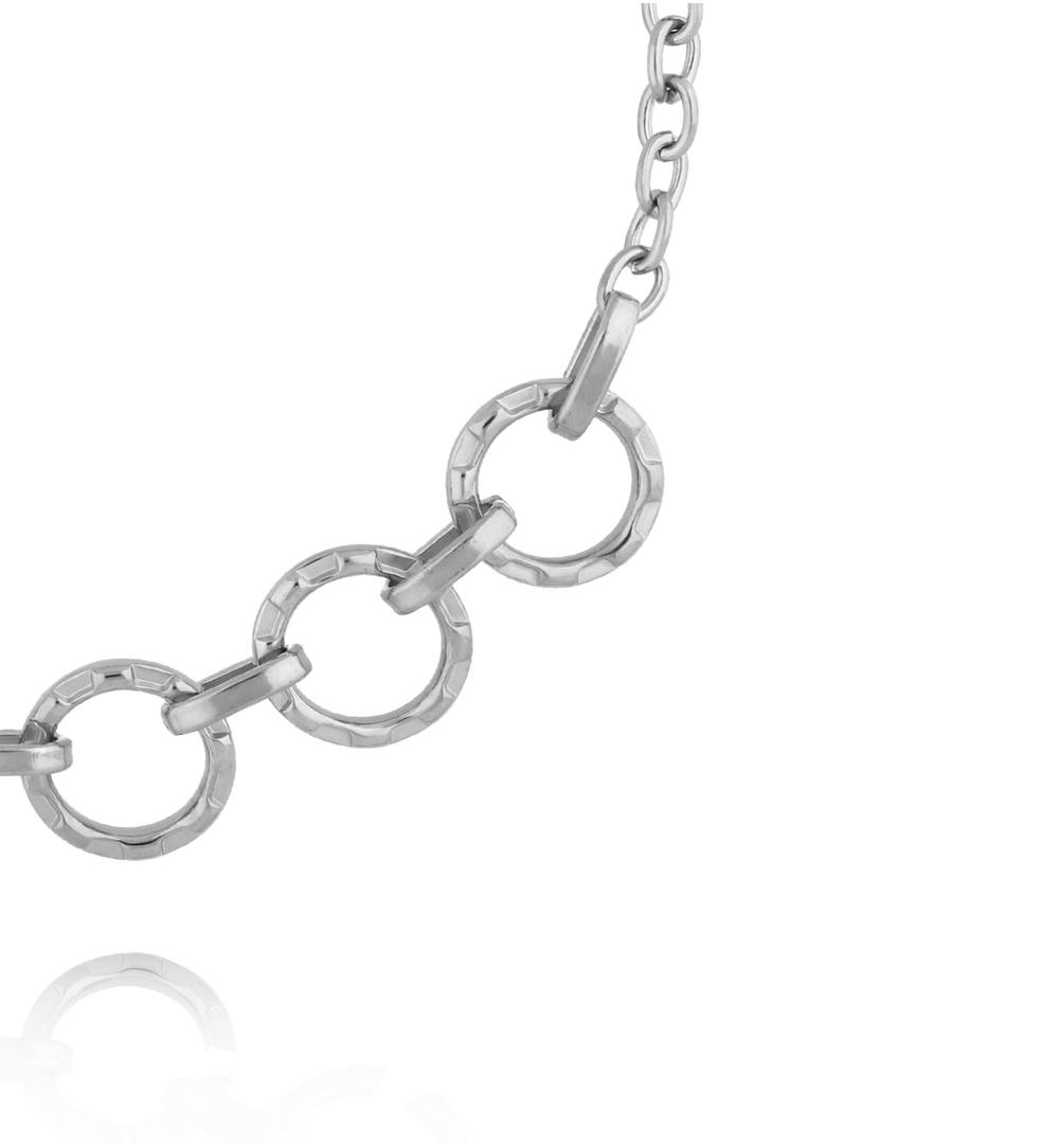 Naszyjnik z dużych ogniw – srebrny NSY0716