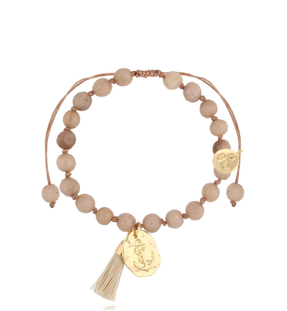 Bransoletka z brązowymi jadeitami i chwostem Jade BSH0149