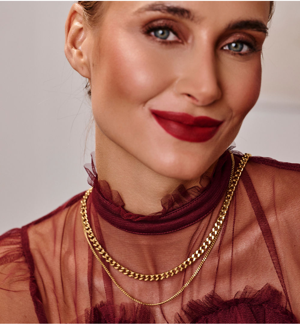 Naszyjnik podwójny złoty – połączenie chain & subtelnego łańcuszka NSY0588