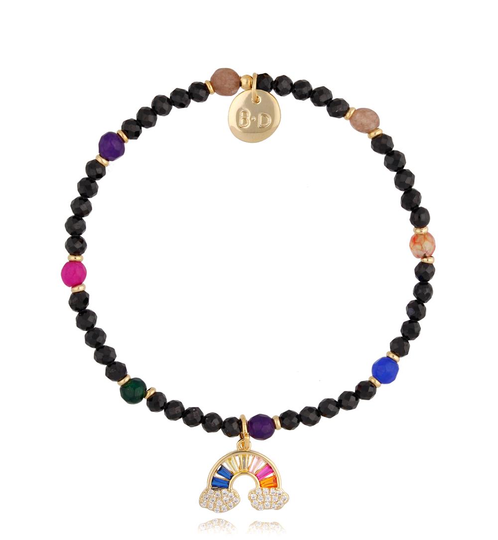 Bransoletka czarna z tęczą Carvoeiro BTW1344