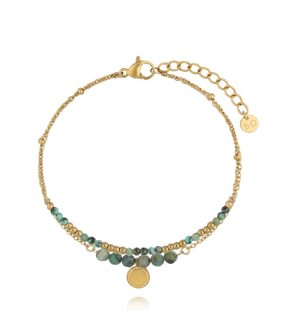 Bransoletka z turkusem afrykańskim złota BEA0048