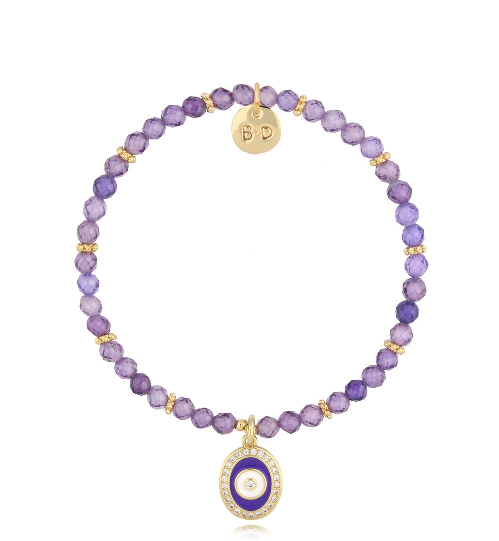 Bransoletka fioletowa z cyrkoniami Ultrabrillant BTW1755