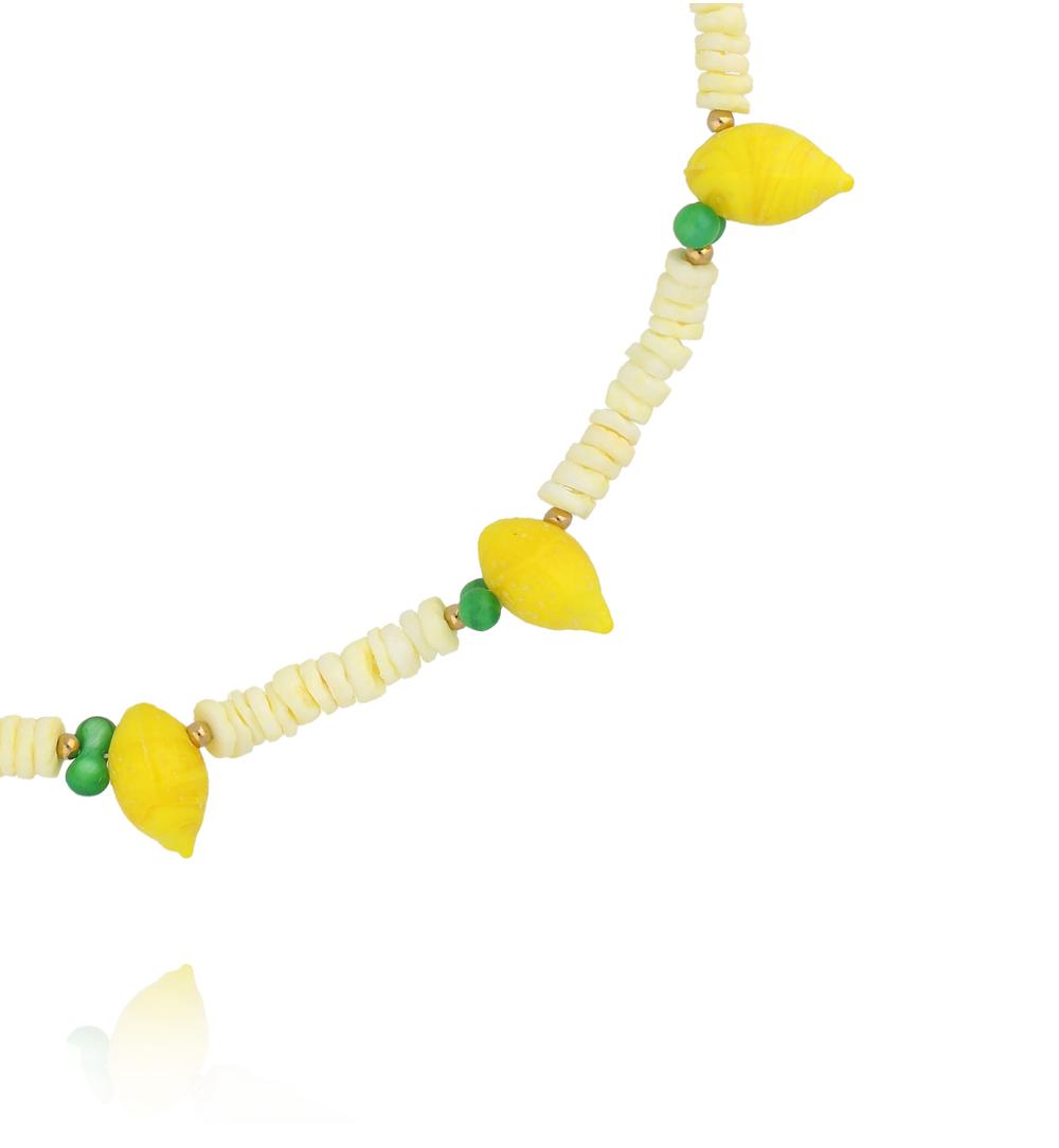 Naszyjnik z masy perłowej i cytrynkami NPA1480