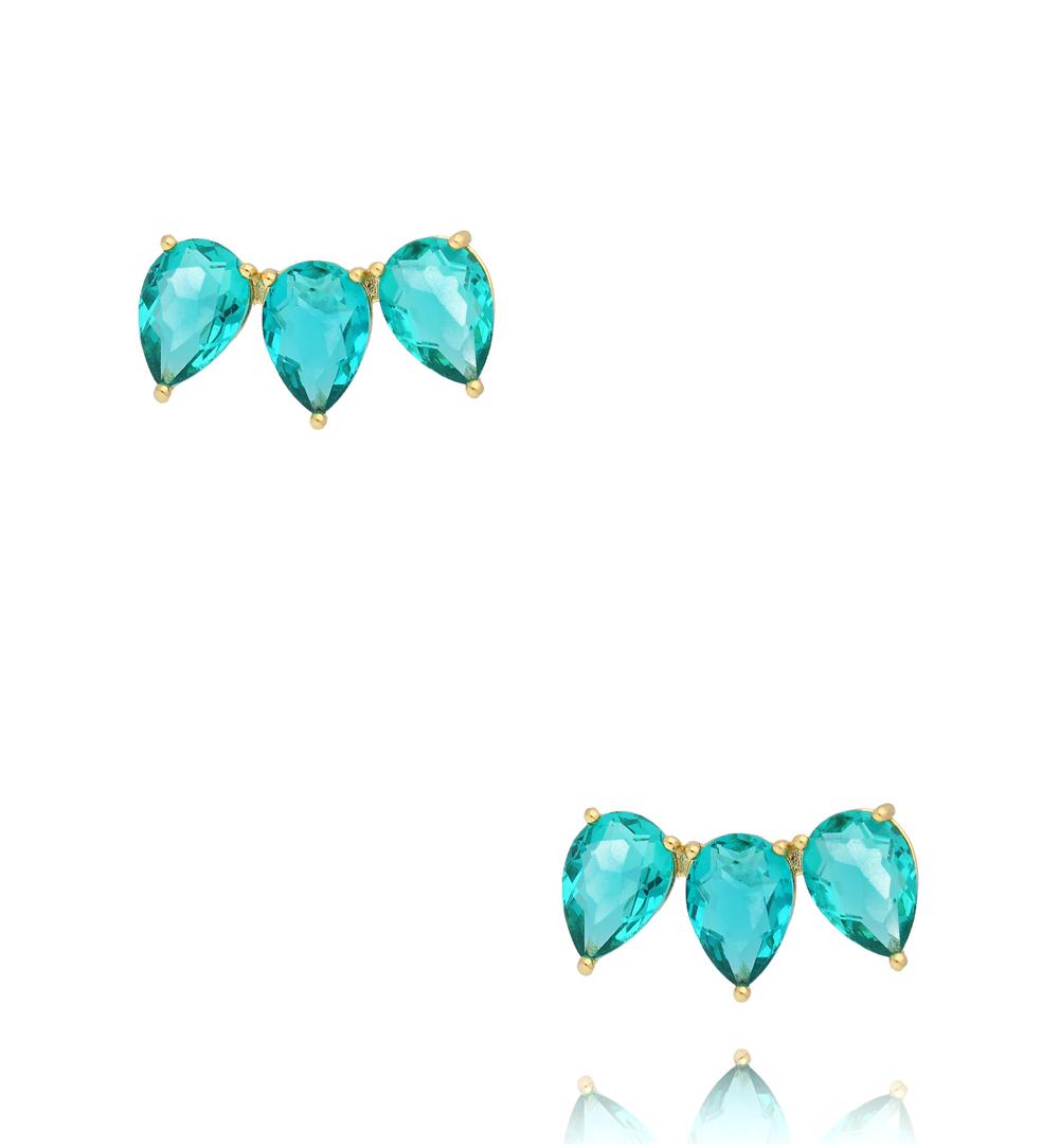 Kolczyki z kryształkami turkusowe KSS1876