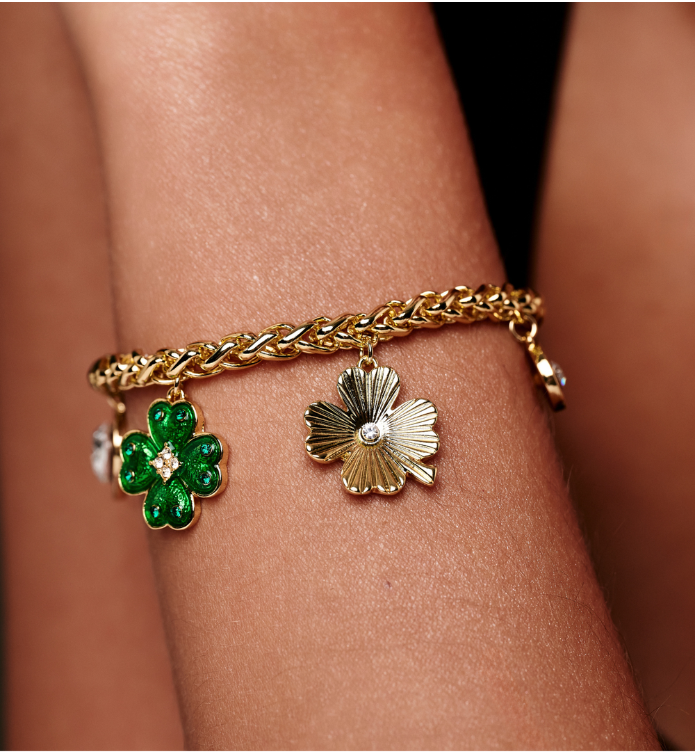 Bransoletka z koniczynkami złota BSS0272