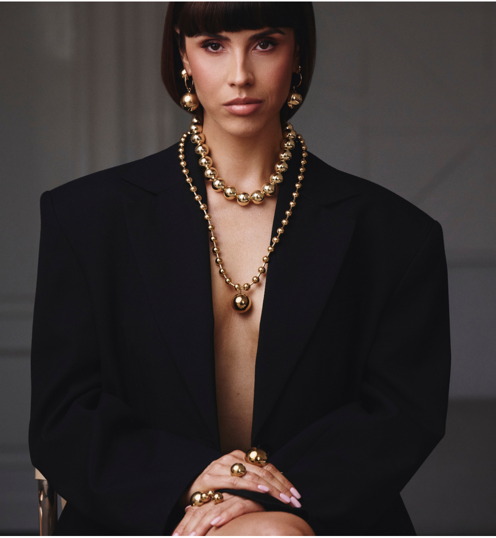 Kolczyki kulki duże z kółeczkiem złote KSA2310