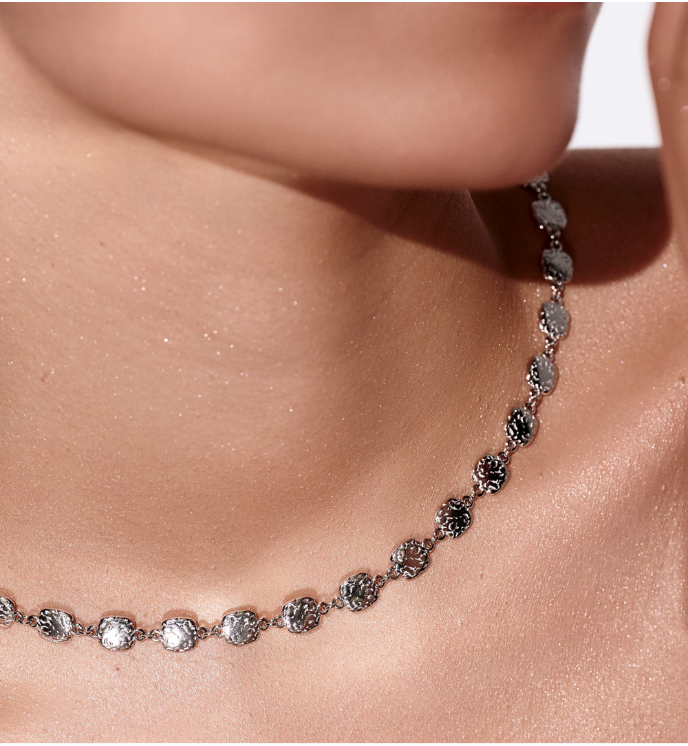 Zestaw biżuterii z fakturowanymi elementami ZN0126