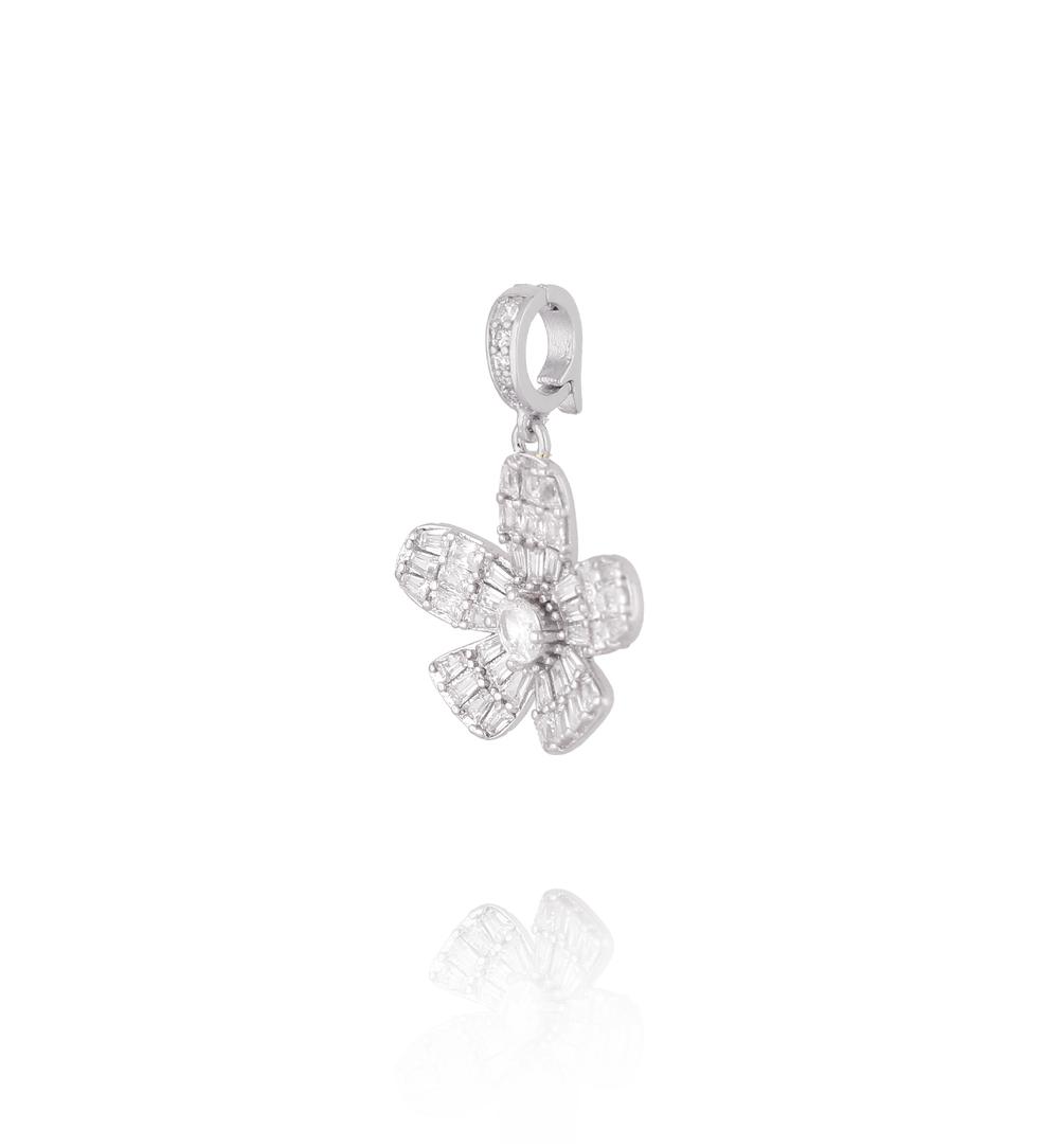Charms srebrny kwiatek z kryształkami CHSS0009