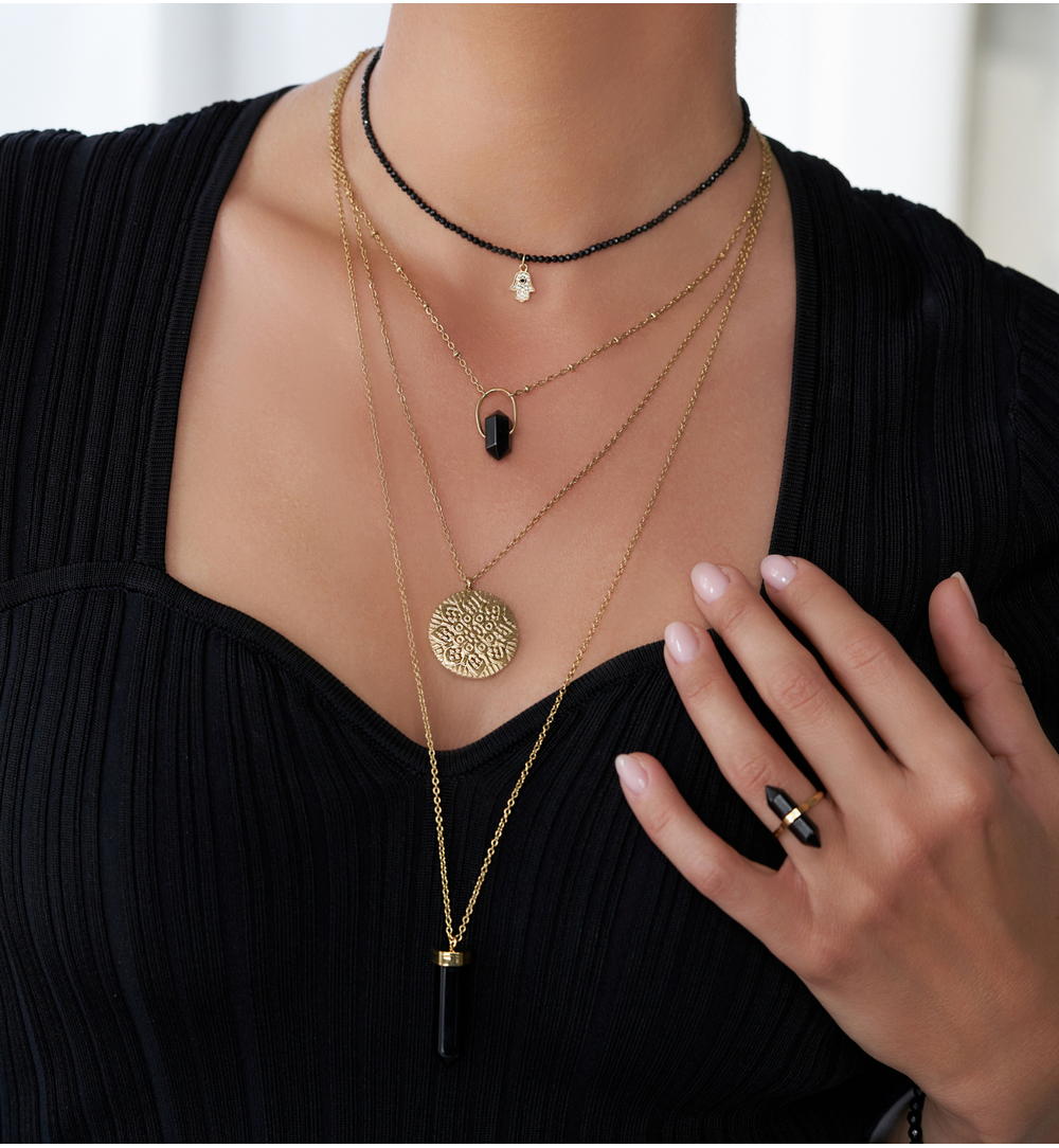 Pierścionek z obsydianem Summer Breeze PLB0028