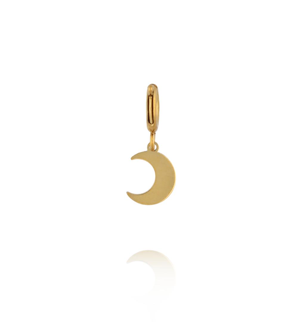 Charms złoty księżyc z różową emalią CHA0189