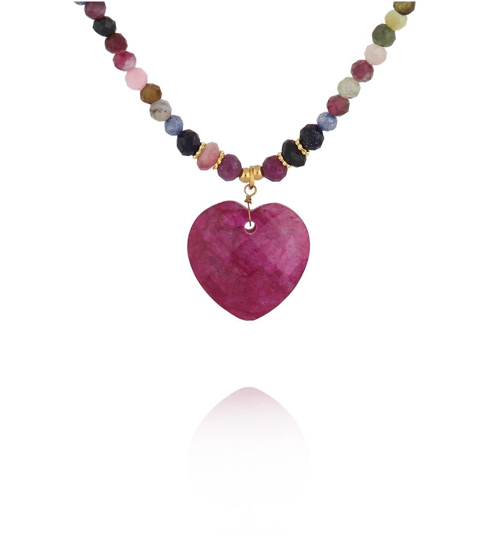 Naszyjnik z rubinami i sercemNPA1557