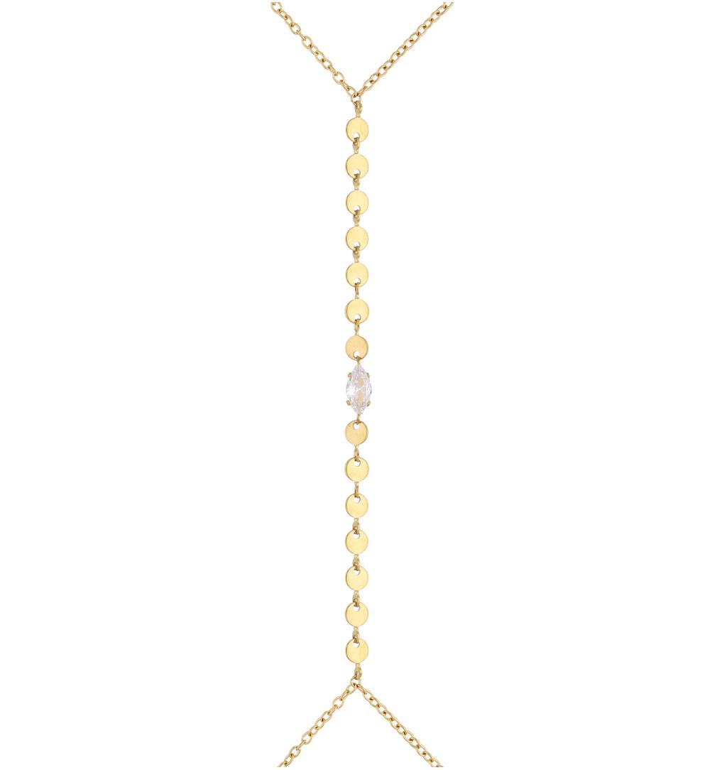 Naszyjnik na ciało złoty z dyskami body chain Paseo NSA0716