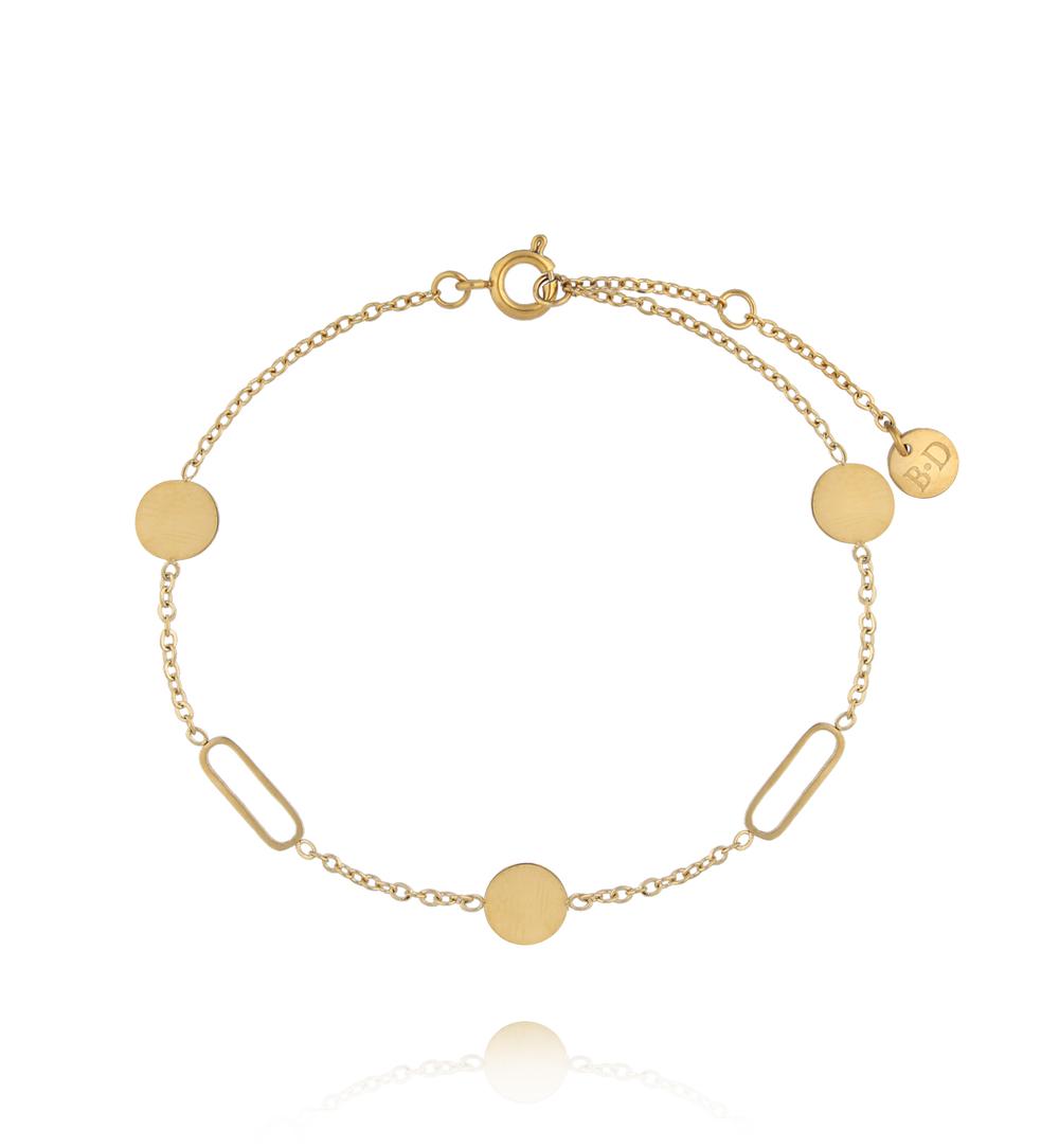 Bransoletka z geometrycznymi detalami złota BEA0073