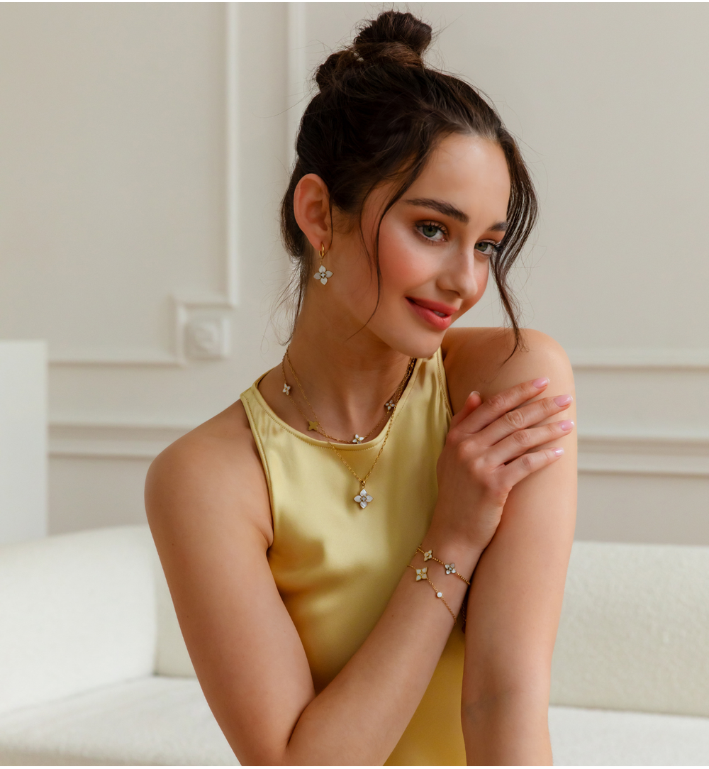 Bransoletka z koniczynką złota Segreto di Fortuna BSA0738