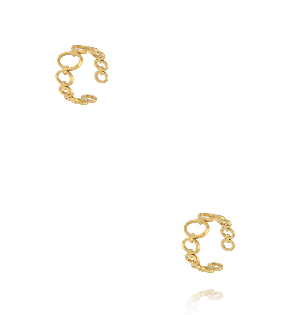 Nausznice złote z okrągłymi motywami KSY0584