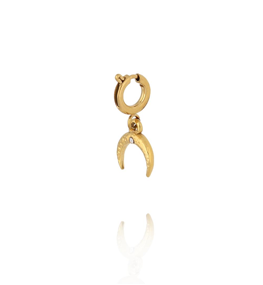 Charms złoty półksiężyc z perełką CHA0120