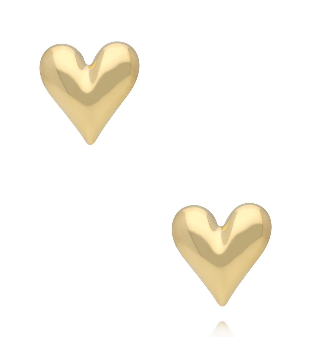 Kolczyki w kształcie serca złote KSY0641