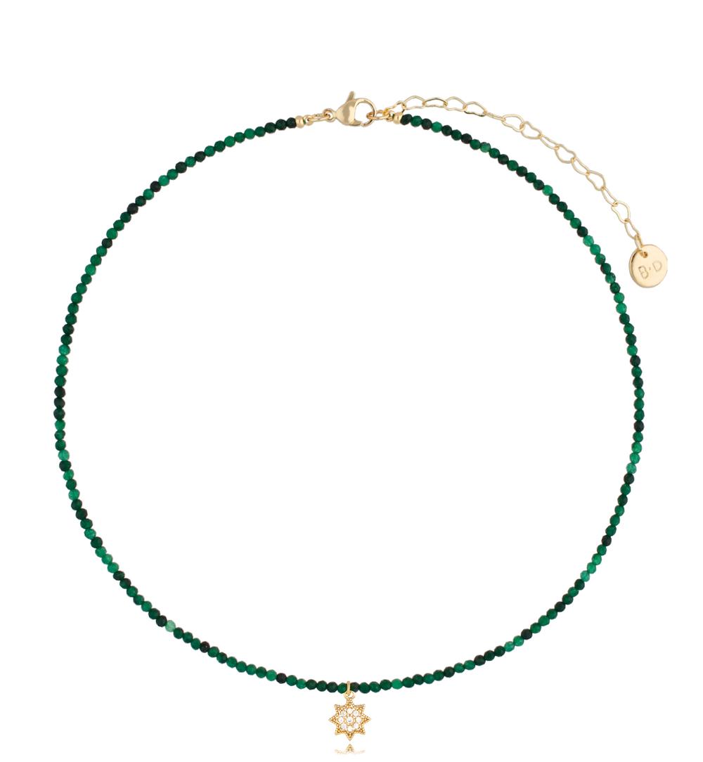 Naszyjnik z jadeitami i gwiazdką Lifestyle NTW0823