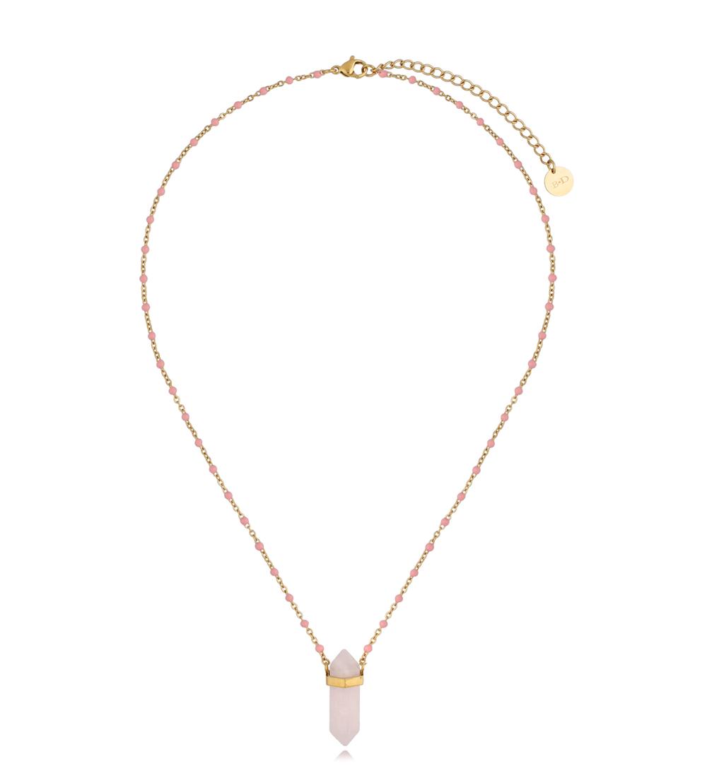 Naszyjnik z kwarcem różowym Sweet Dreams NLB0218
