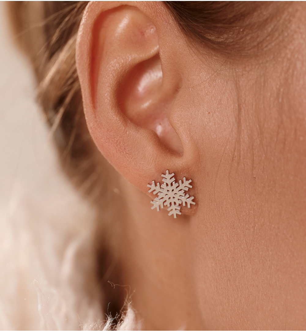 Zestaw biżuterii srebrnej ze śnieżynkami ZN0085