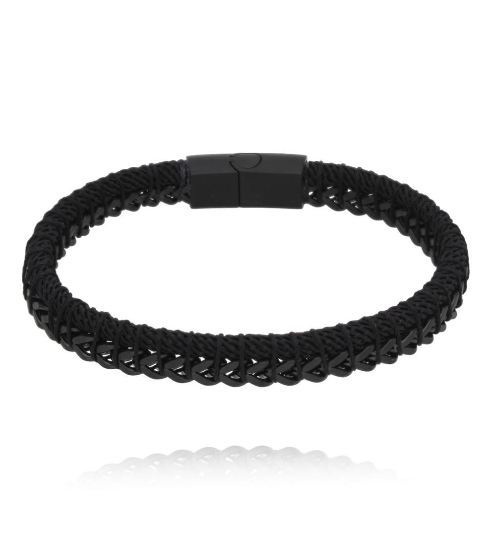Bransoletka męska czarna Agapito BMITC0768