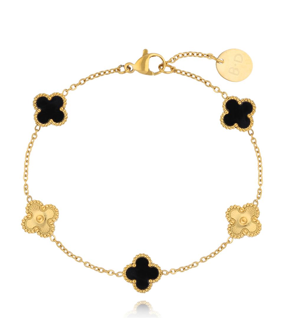 Bransoletka z koniczynkami złota Clovers BSY0112