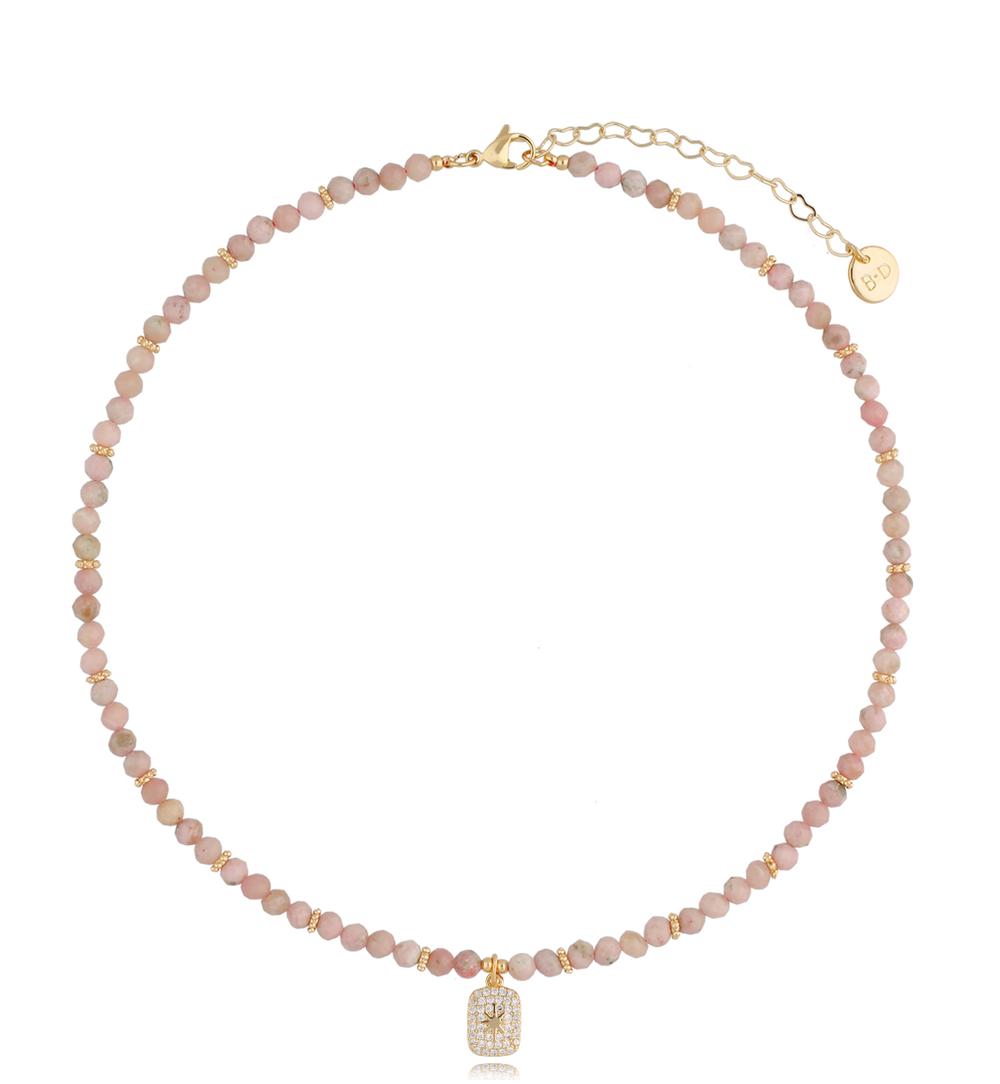 Naszyjnik z różowymi opalami i zawieszką Vacation NTW0683