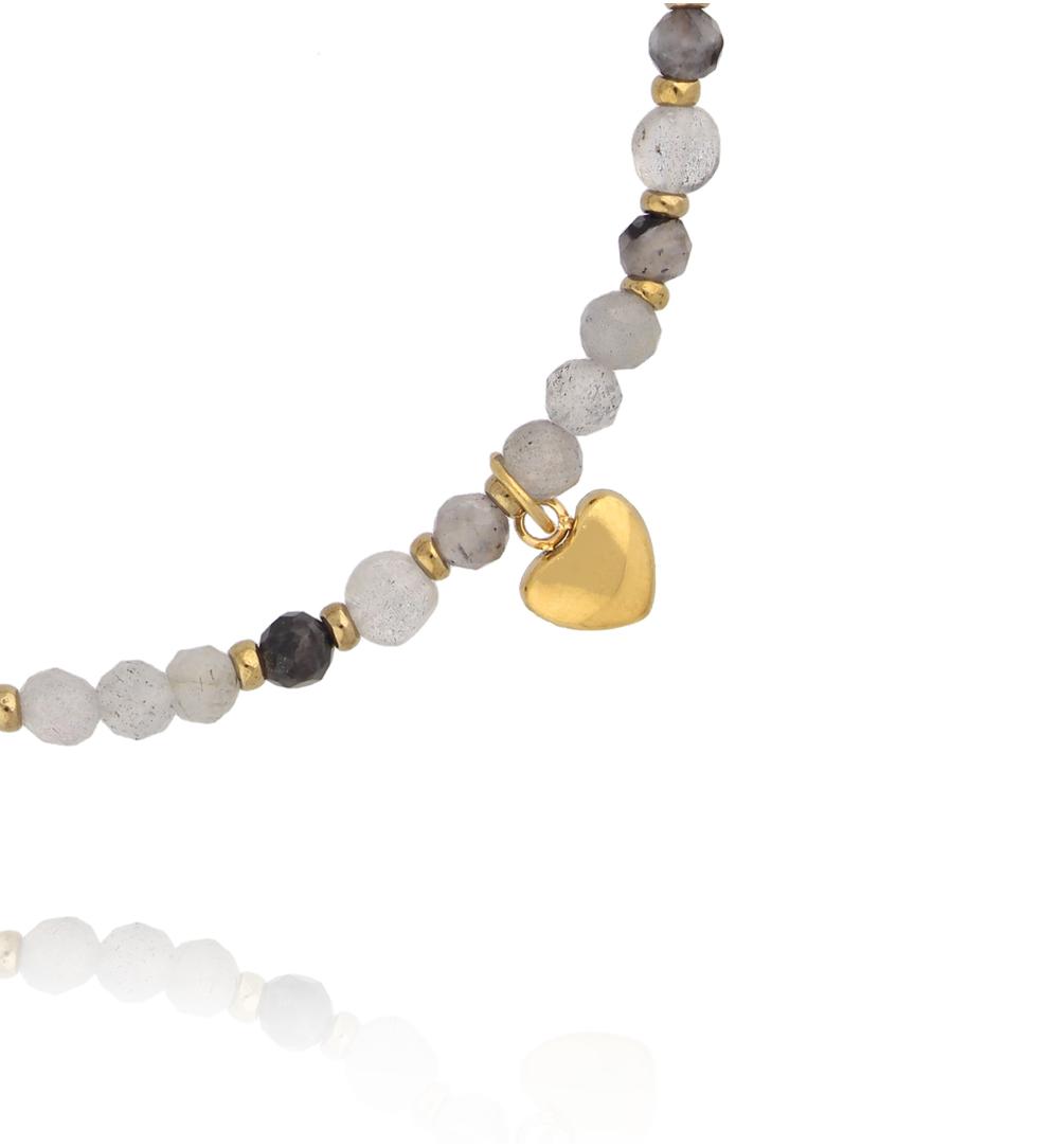 Bransoletka z labradorytami i sercem BTW3748