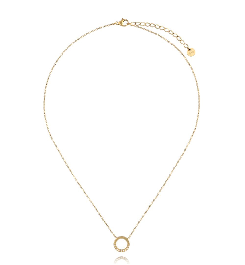 Zestaw biżuterii złoconej z motywem koła ZN0050