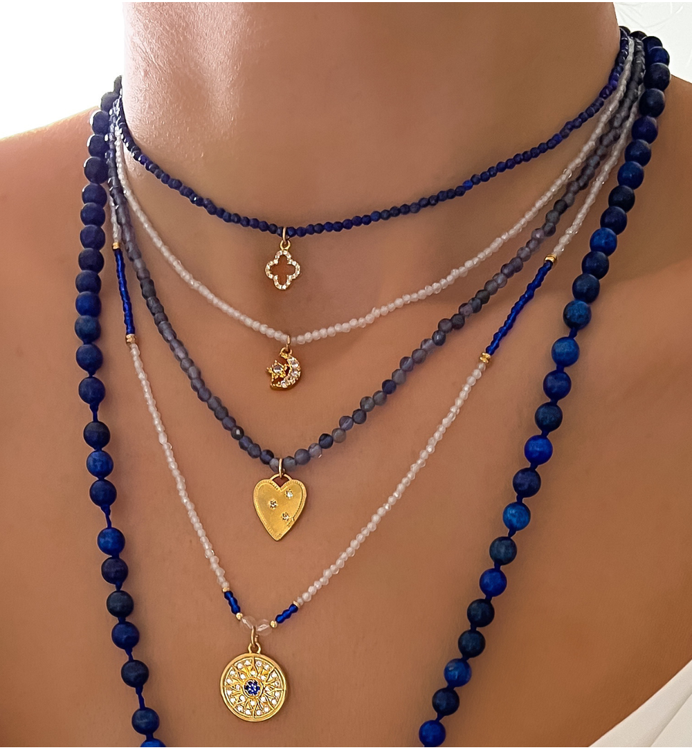 Naszyjnik z opalitami i księżycem Lifestyle NTW0754