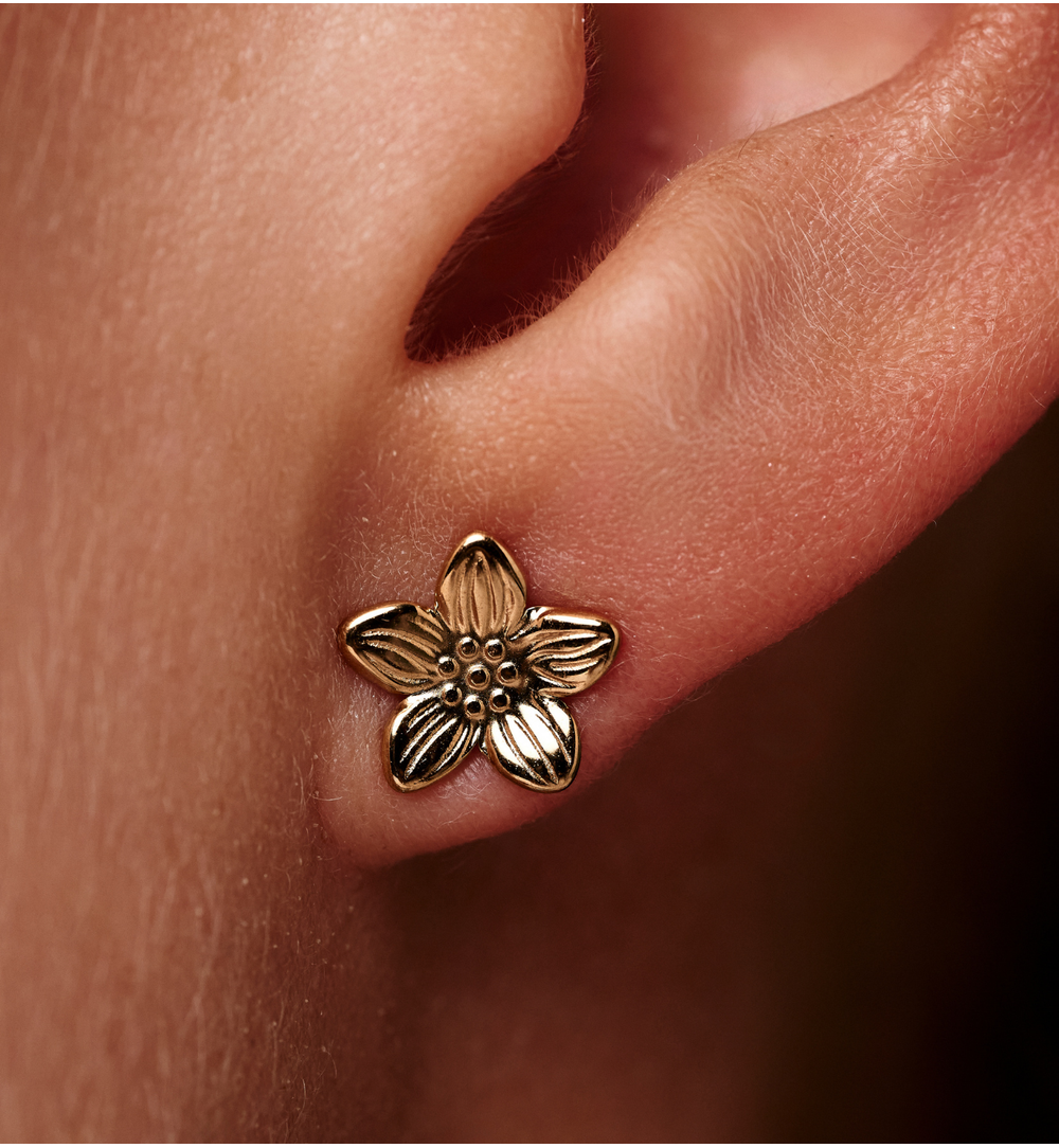 Kolczyki – złocone kwiatki KSY0558