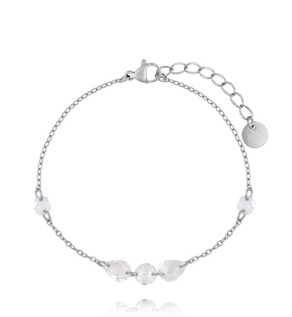 Bransoletka srebrna z błyszczącymi cyrkoniami  BSY0707