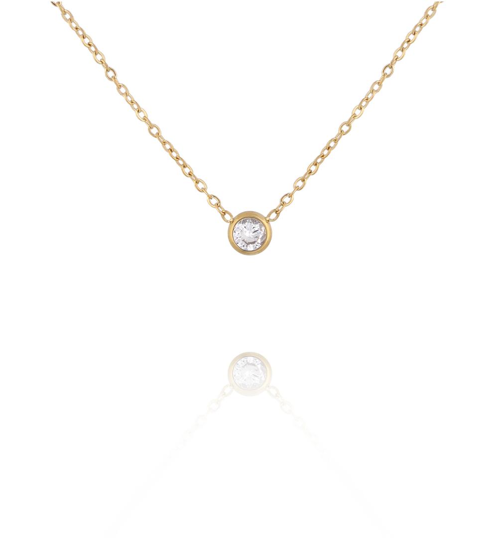 Naszyjnik z pojedynczą cyrkonią NSY0767