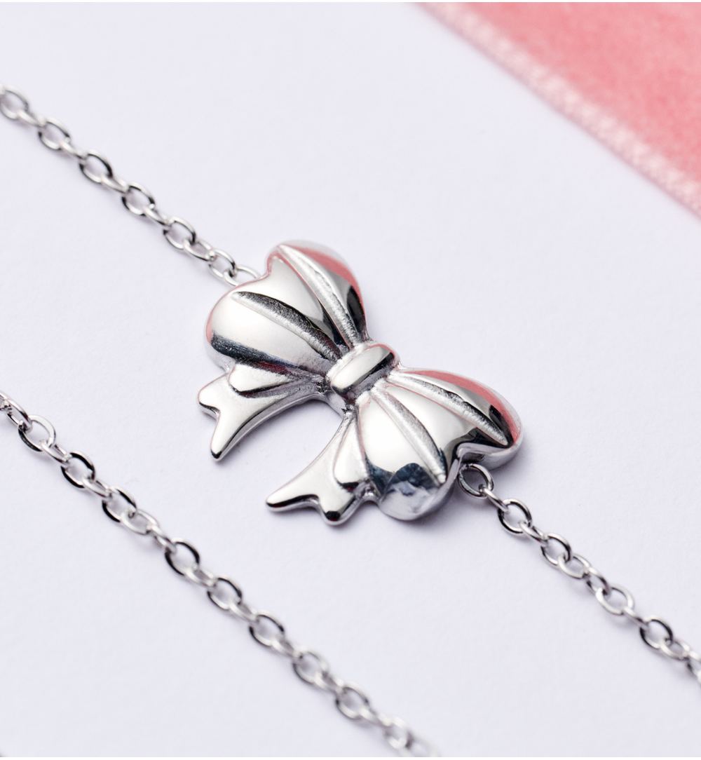 Bransoletka srebrna z kokardką BSY0331