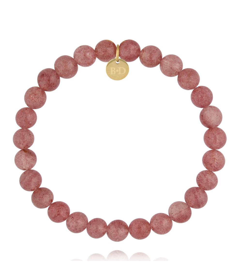 Bransoletka z kwarcu truskawkowego BTW3712