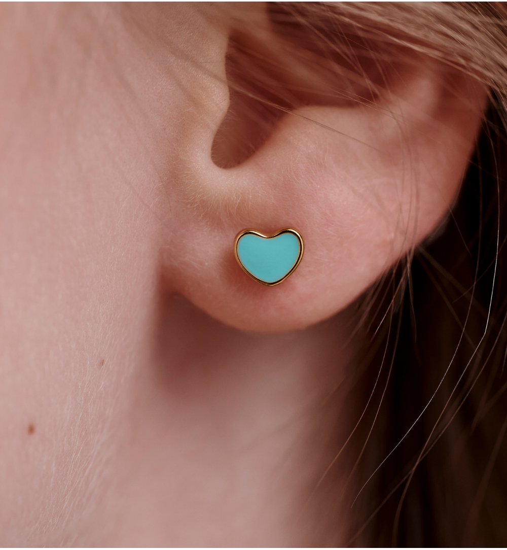 Kolczyki serduszka w odcieniu błękitu KSY0478