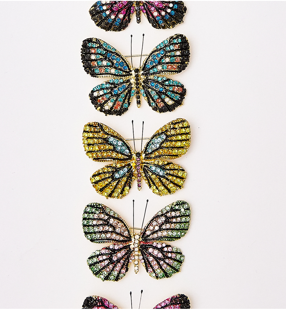 Broszka z kolorowym motylem Papillon BRPI0007