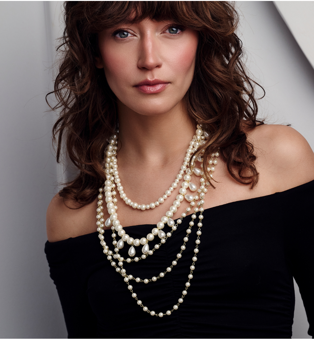 Naszyjnik z perłami długi NPE0279