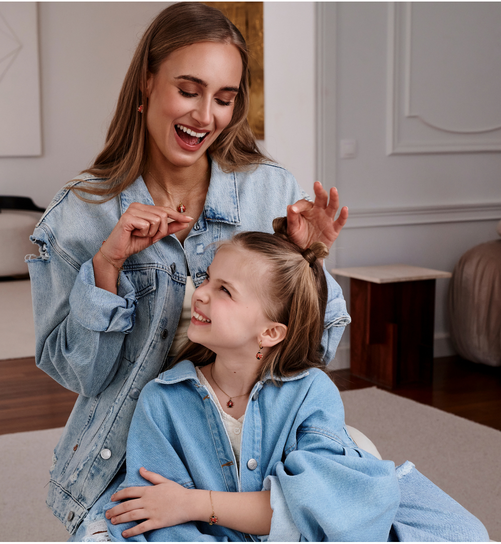 Kolczyki koła z zawieszką biedronką KSY0677