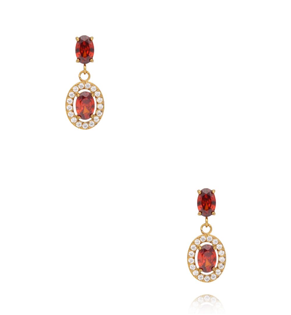 Kolczyki z czerwonymi i transparentnymi kryształami KSS2190