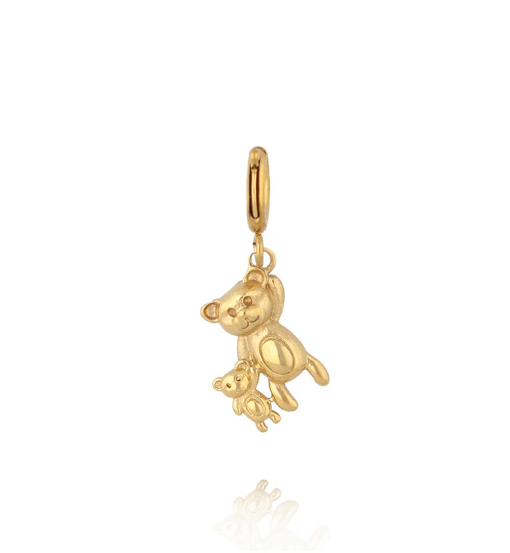 Charms złoty z dwoma misiami CHA0116