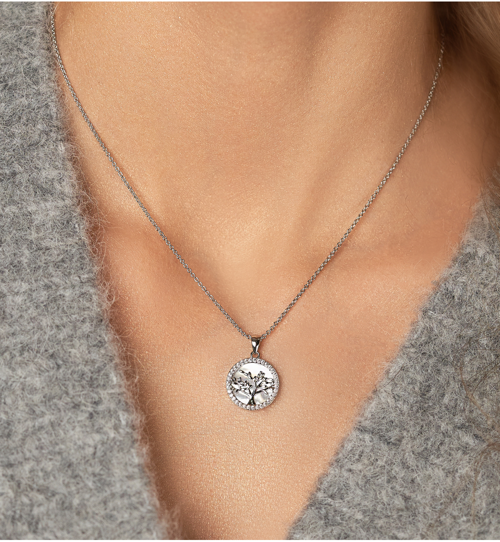 Naszyjnik srebrny z drzewkiem Glam Charms NS0276