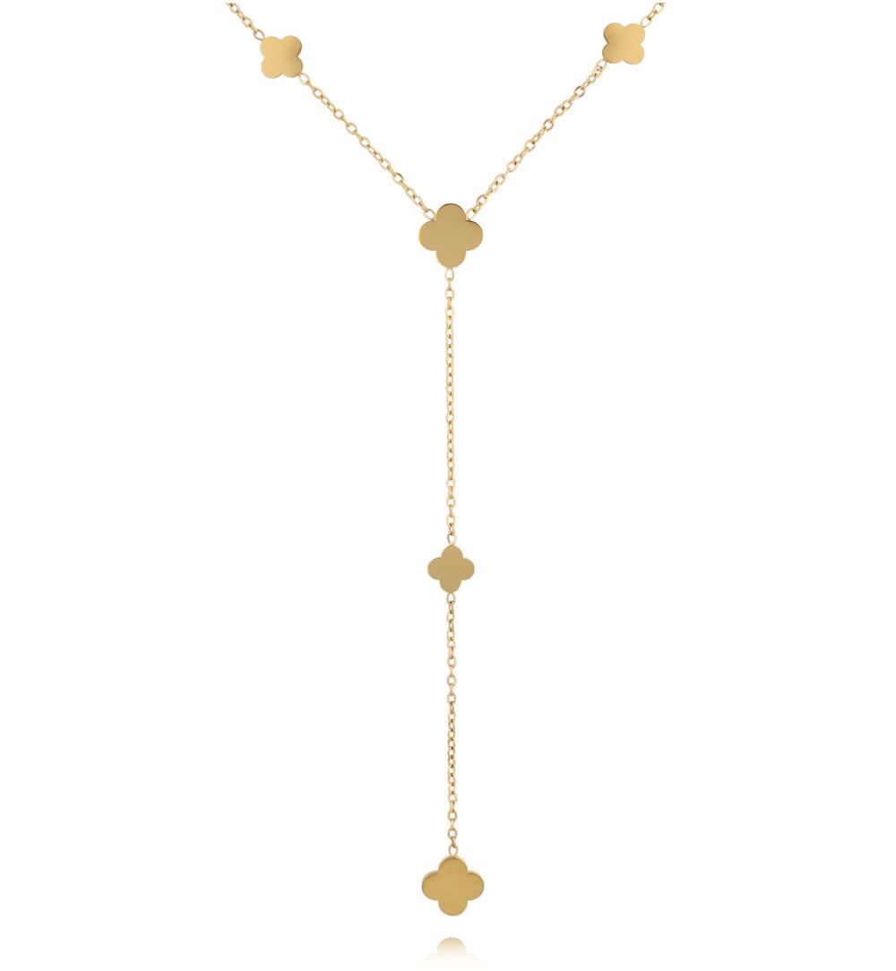 Naszyjnik z motywem koniczynek i krawatką NSY0886