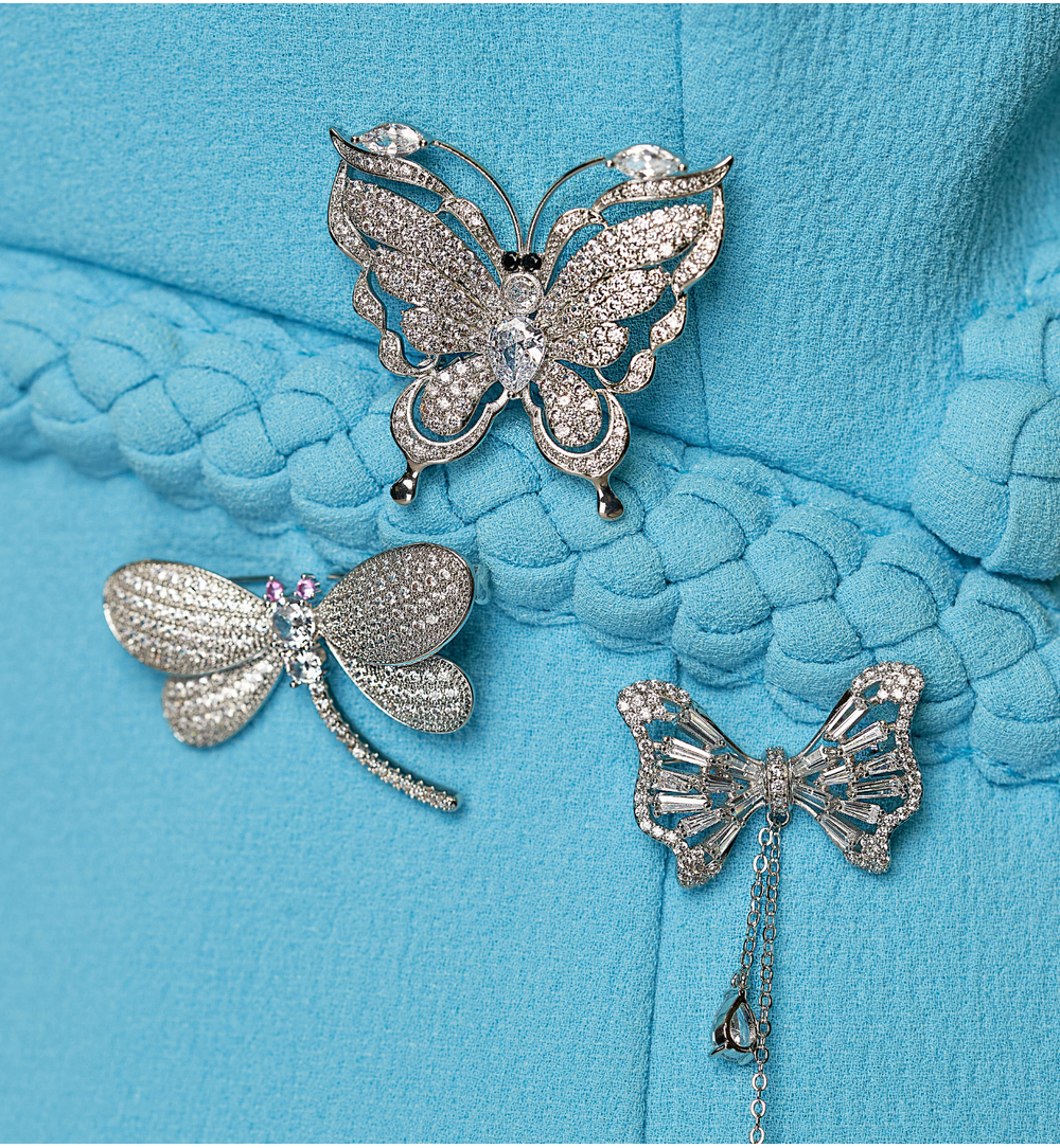 Broszka srebrna z ważką Ice Dragonfly BRSS0241